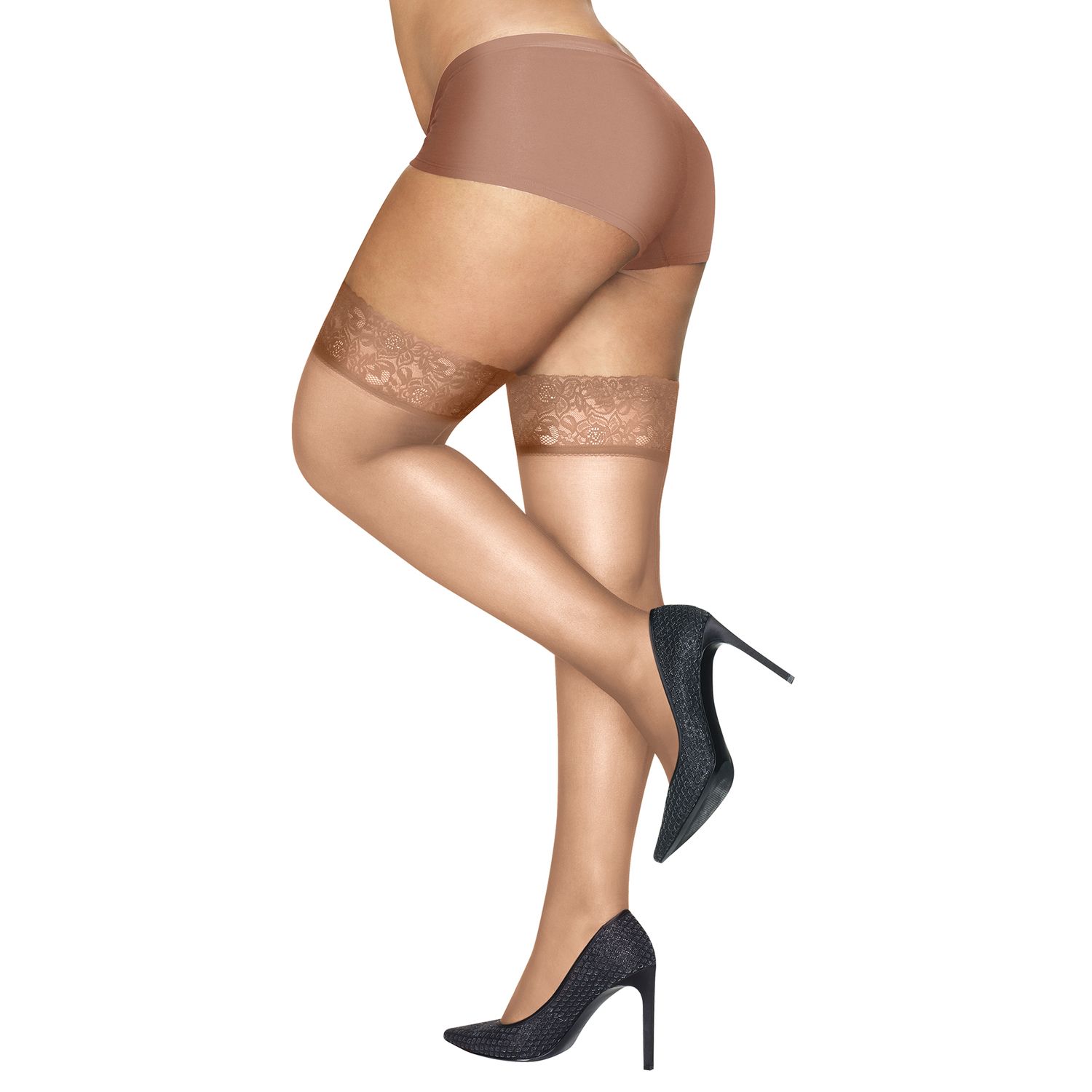 hanes lace thigh high