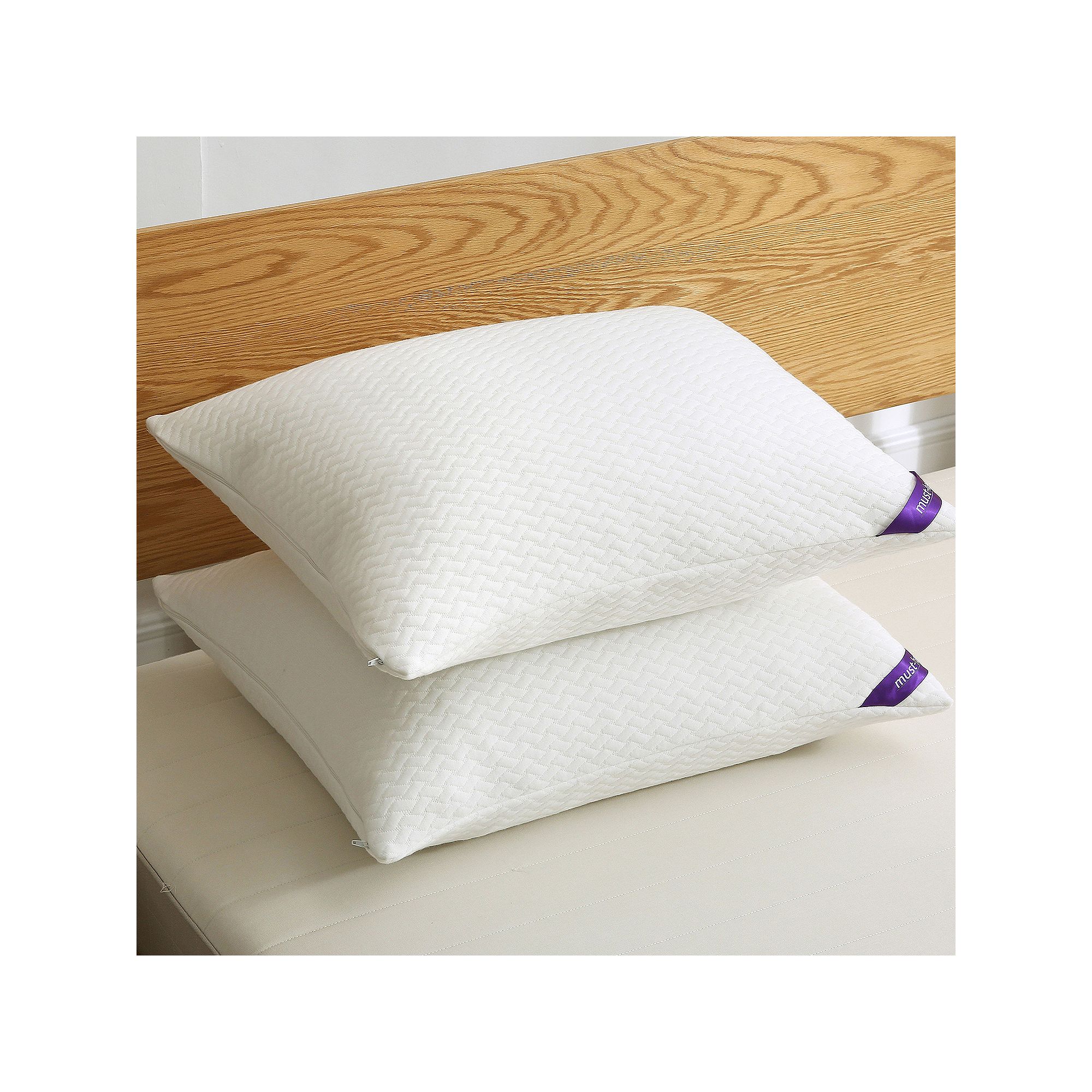 Dream On 2-pack Soft Knit Duck Nano Pillow, White