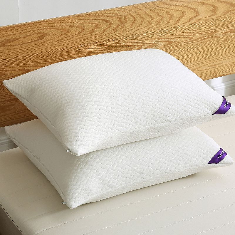 Dream On 2-pack Soft Knit Duck Nano Pillow, White, Standard