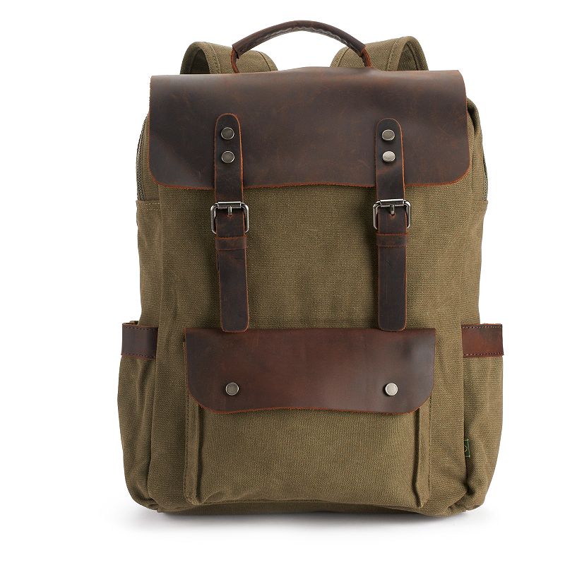 The Same Direction Valley Hill Canvas Backpack, Green