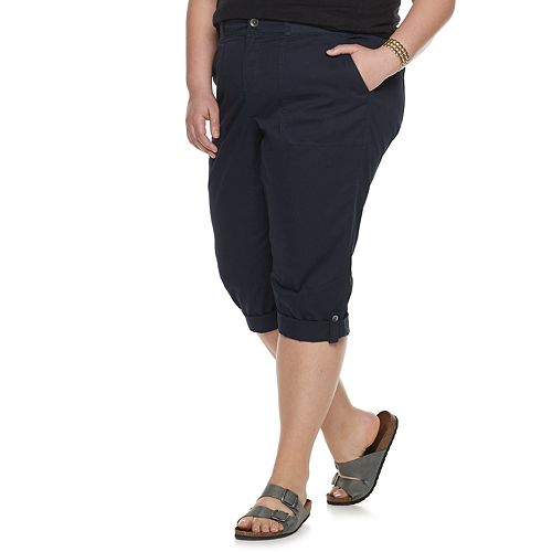 navy capris plus size