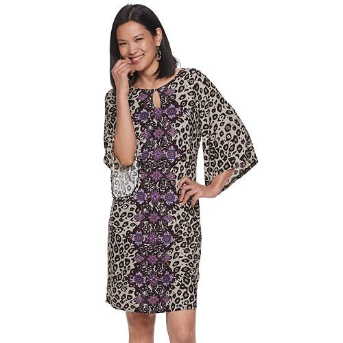 Women's Dana Buchman Print Kimono-Sleeve Dress