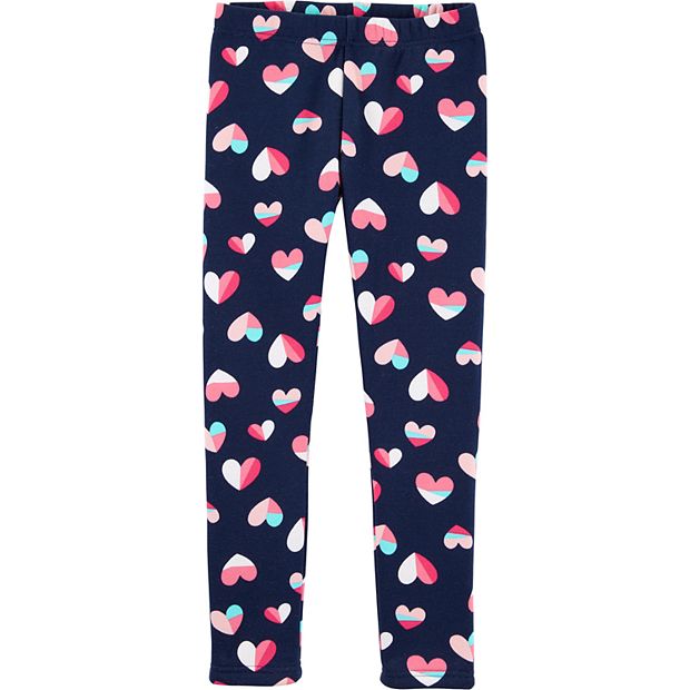 Girls 4 12 Carter s Heart Cozy Fleece Leggings