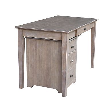 International Concepts Espresso Two-Drawer File Cabinet with Desk