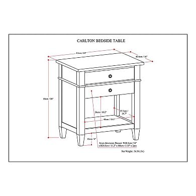 Simpli Home Carlton Nightstand Table