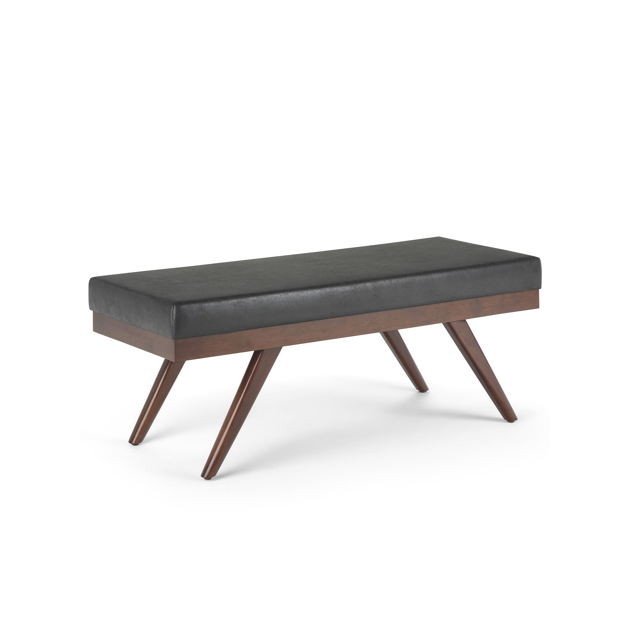 Simpli Home Chanelle Ottoman Bench, Distressed Black