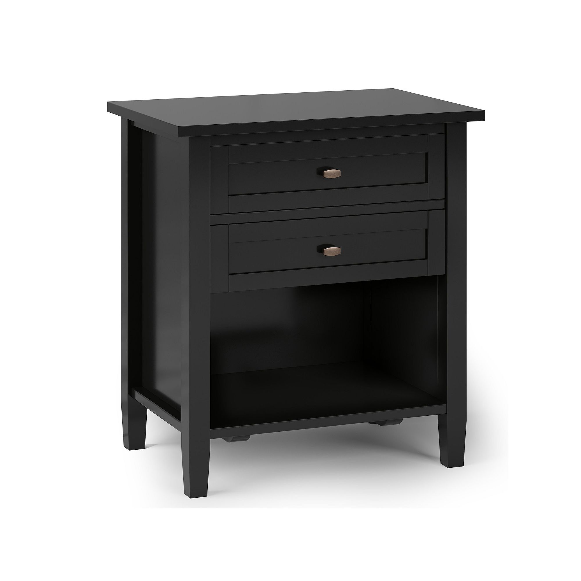 Simpli Home Shaker Nightstand Table, Black
