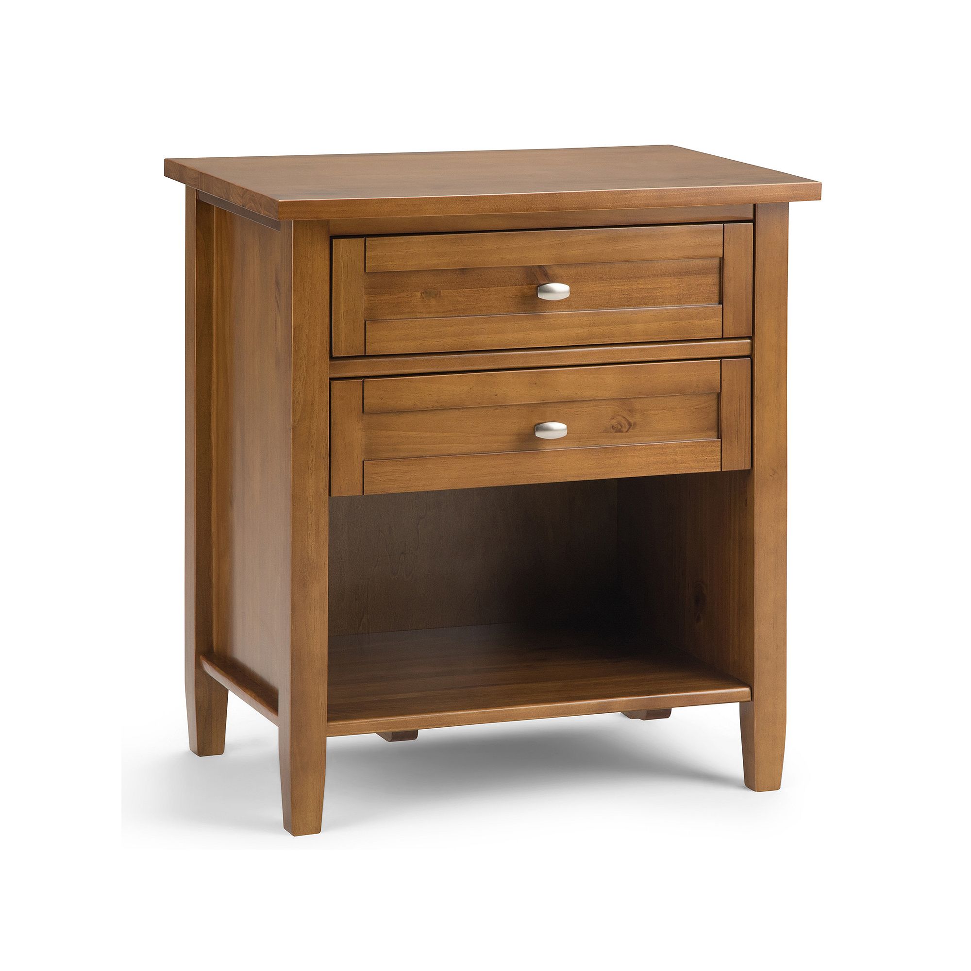 Simpli Home Shaker Nightstand Table, Light Golden Brown