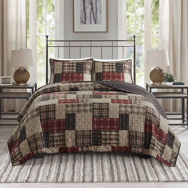 Madison Park Heavenly 3-Piece Reversible Printed Patchwork Quilt
