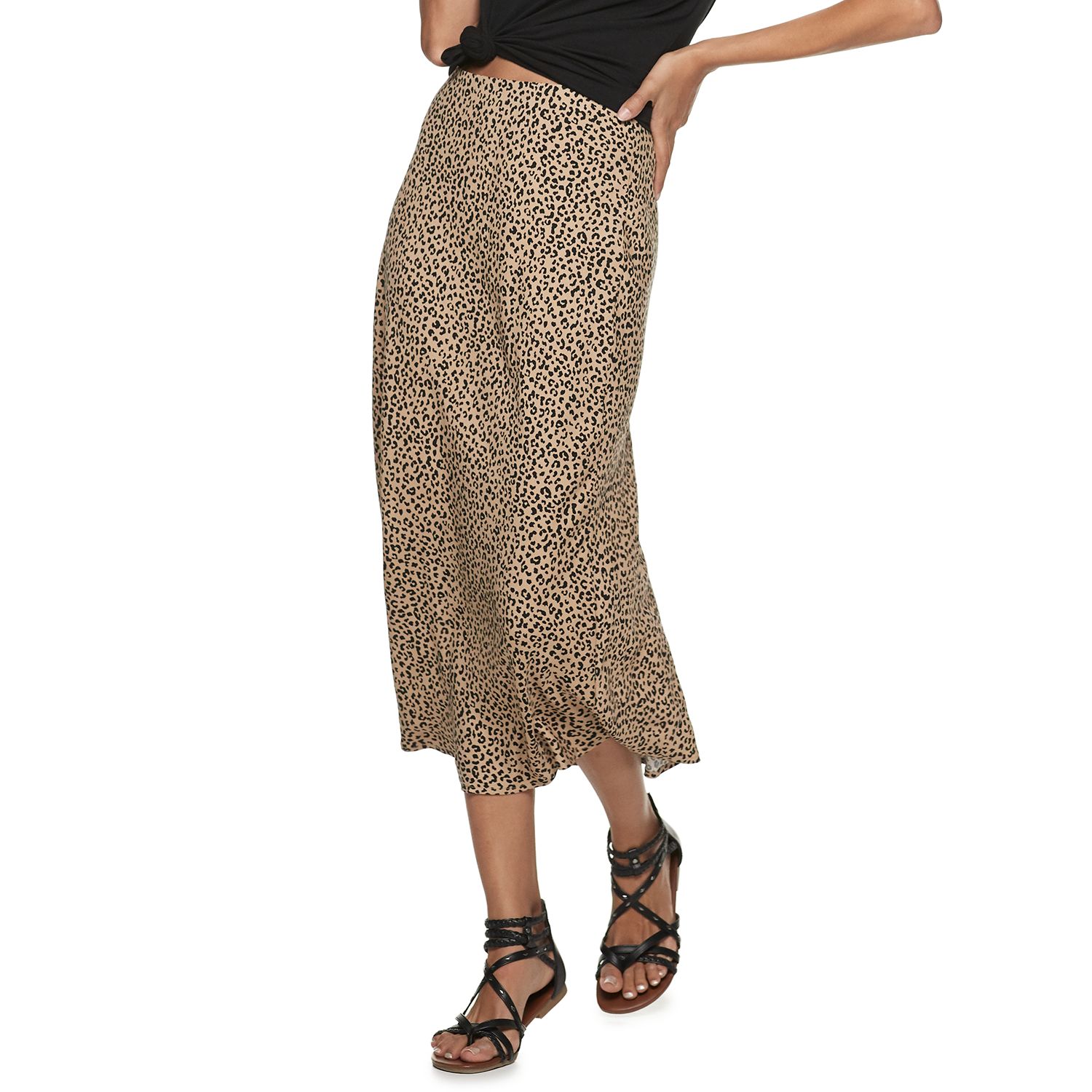 long leopard print skirt