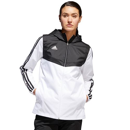 adidas white and black windbreaker