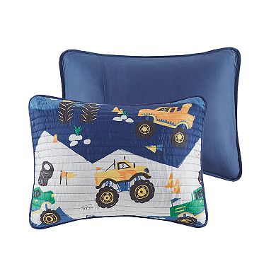 Mi Zone Kids Gavin Reversible Quilt Set with Shams and Decorative Pillows