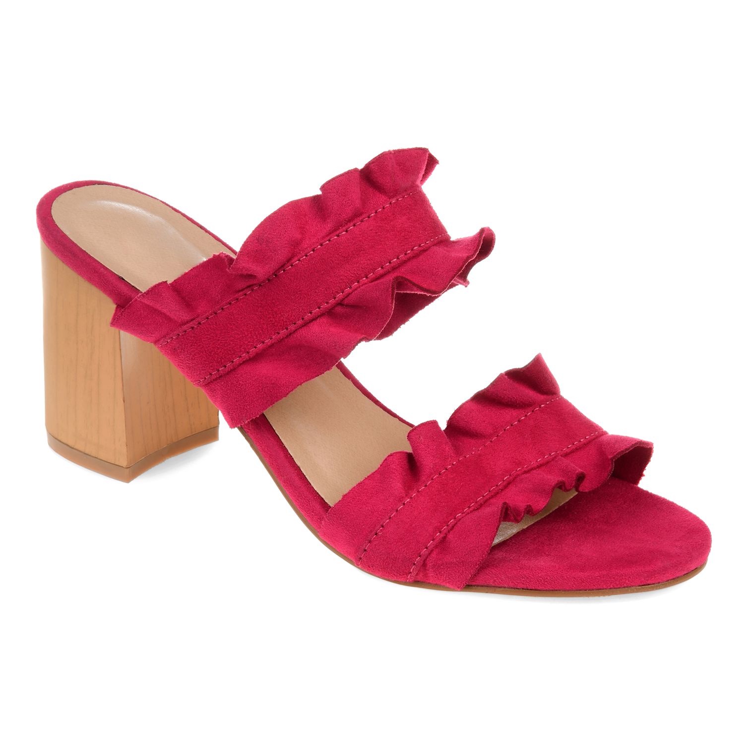 magenta heeled sandals
