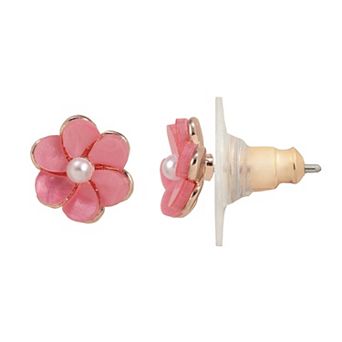 LC Lauren Conrad Mother-of-Pearl Nickel Free Flower Stud Earrings