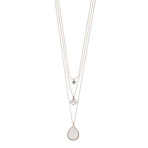 LC Lauren Conrad Mother-of-Pearl Layered Pendant Necklace