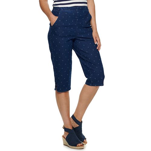 Women's Croft & Barrow® Lattice Hem Pull-On Skimmer Pants