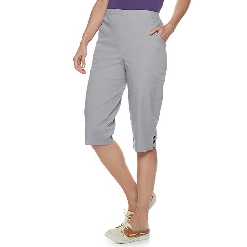 Women's Croft & Barrow® Lattice Hem PullOn Skimmer Pants