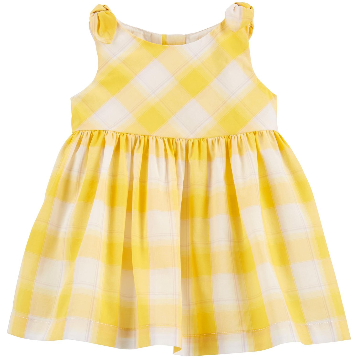 yellow and white plaid dress