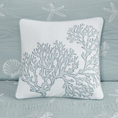 Harbor House Coastal Cotton Quilt Set with Shams and Throw Pillow