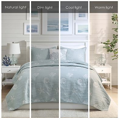 Harbor House Seaside 4-Piece Quilt Set with Shams and Decorative Pillows