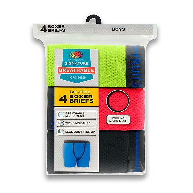 Boys 4-20 Fruit of the Loom Signature Breathable 4-Pack Boxer Briefs