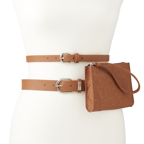 Women's Stone & Company Leather Double Belt Bag Set