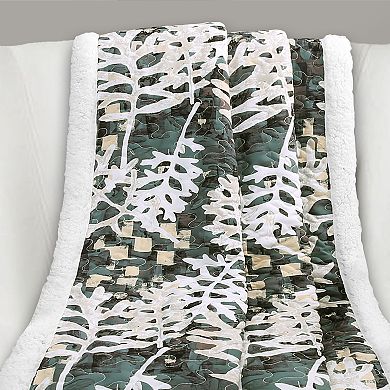 Lush Decor Camouflage Leaves Sherpa Throw