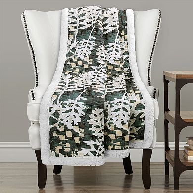Lush Decor Camouflage Leaves Sherpa Throw