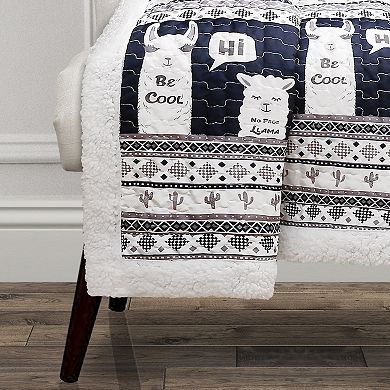 Lush Decor Llama Stripe Sherpa Throw
