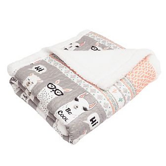 Lush Decor Llama Stripe Sherpa Throw