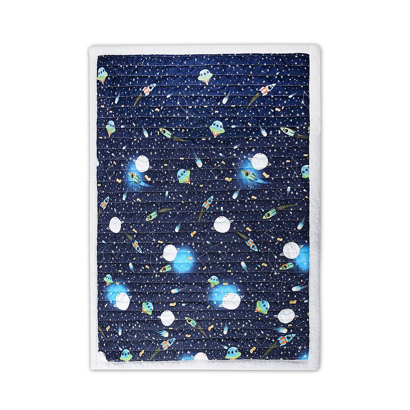 Lush Decor Universe Sherpa Throw, Blue