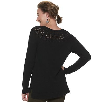 Women's Sonoma Goods For Life Pointelle Yoke Sweater