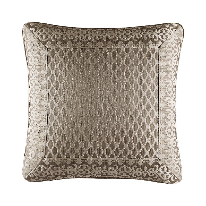 Beaumont Champagne Square Decorative Throw Pillow by Five Queens Court