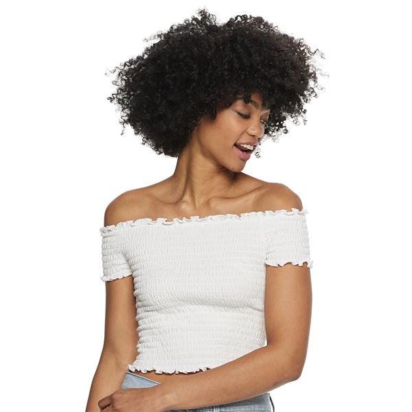 Fresh Outlook White Smocked Puff Sleeve Crop Top