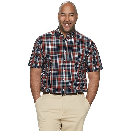 Big & Tall Croft & Barrow® Classic-Fit Plaid Easy-Care Button-Down Shirt