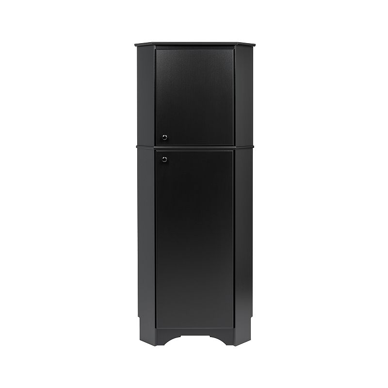 Prepac Elite Tall Corner Storage Cabinet, Black