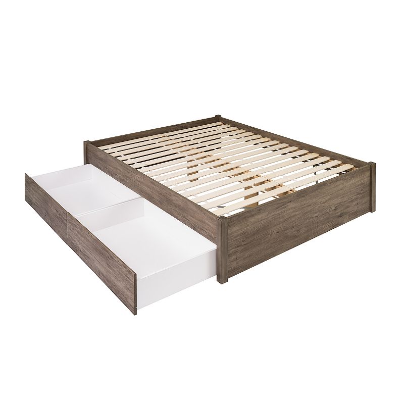 Prepac Select 2-Drawer Platform Bed, Grey, Queen