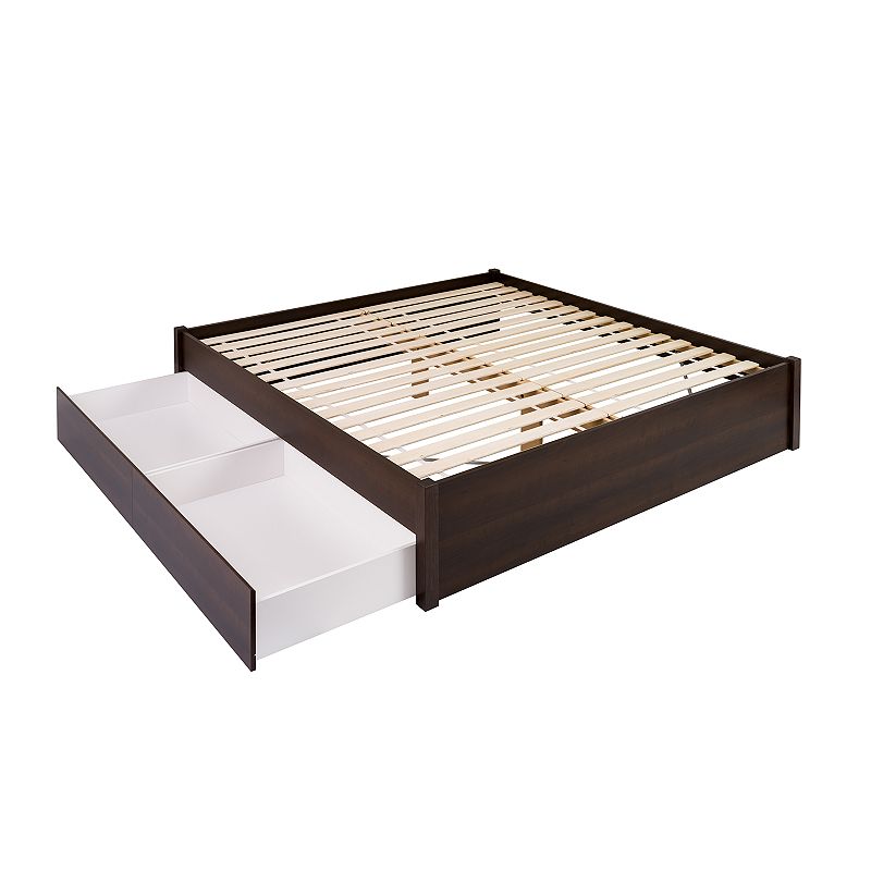 Prepac Select 2-Drawer Platform Bed, Brown, Queen