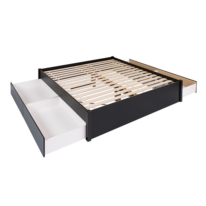 Prepac Select 4-Drawer Platform Bed, Black, Queen