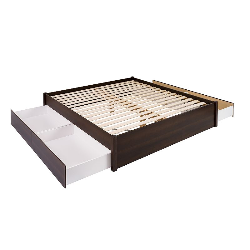 Prepac Select 4-Drawer Platform Bed, Brown, King