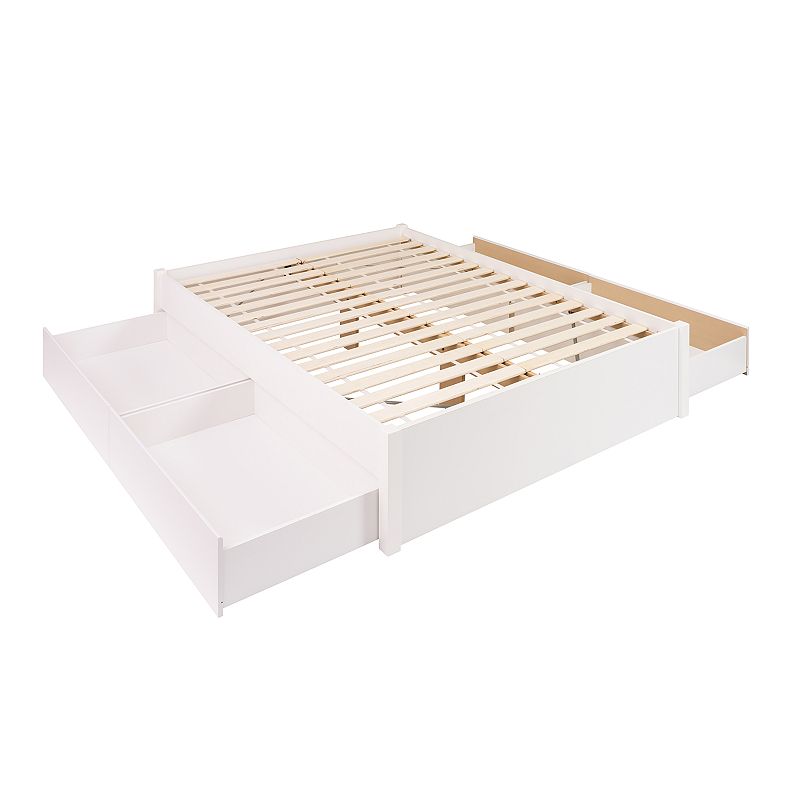 Prepac Select 4-Drawer Platform Bed, White, Queen