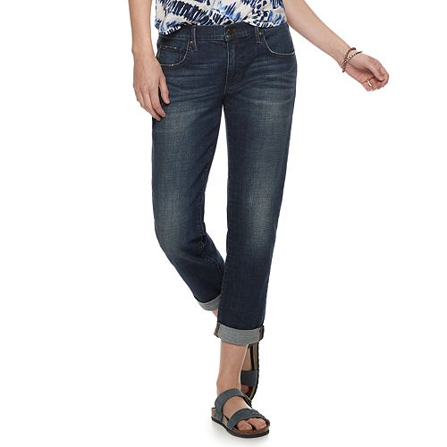 Petite SONOMA Goods for Life® Cuffed Girlfriend Jeans