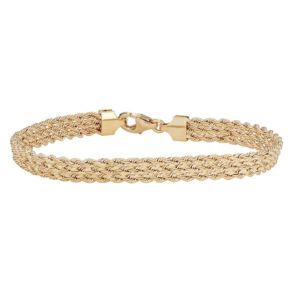 14k gold rope bracelet thin gold bracelet womens
