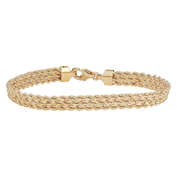 Yellow gold hot sale rope bracelet