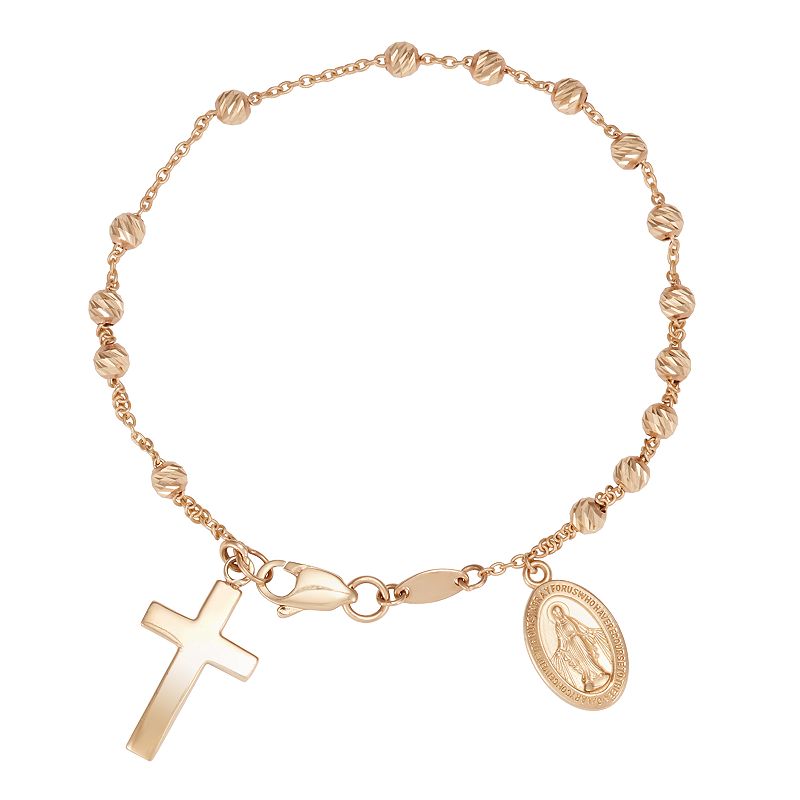 10k Gold Rosary Bracelet, Womens, Size: 7.25, Yellow