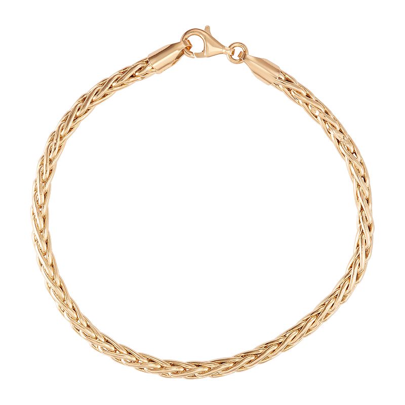 10k Gold Wheat Chain Bracelet, Womens, Size: 8.5, Yellow