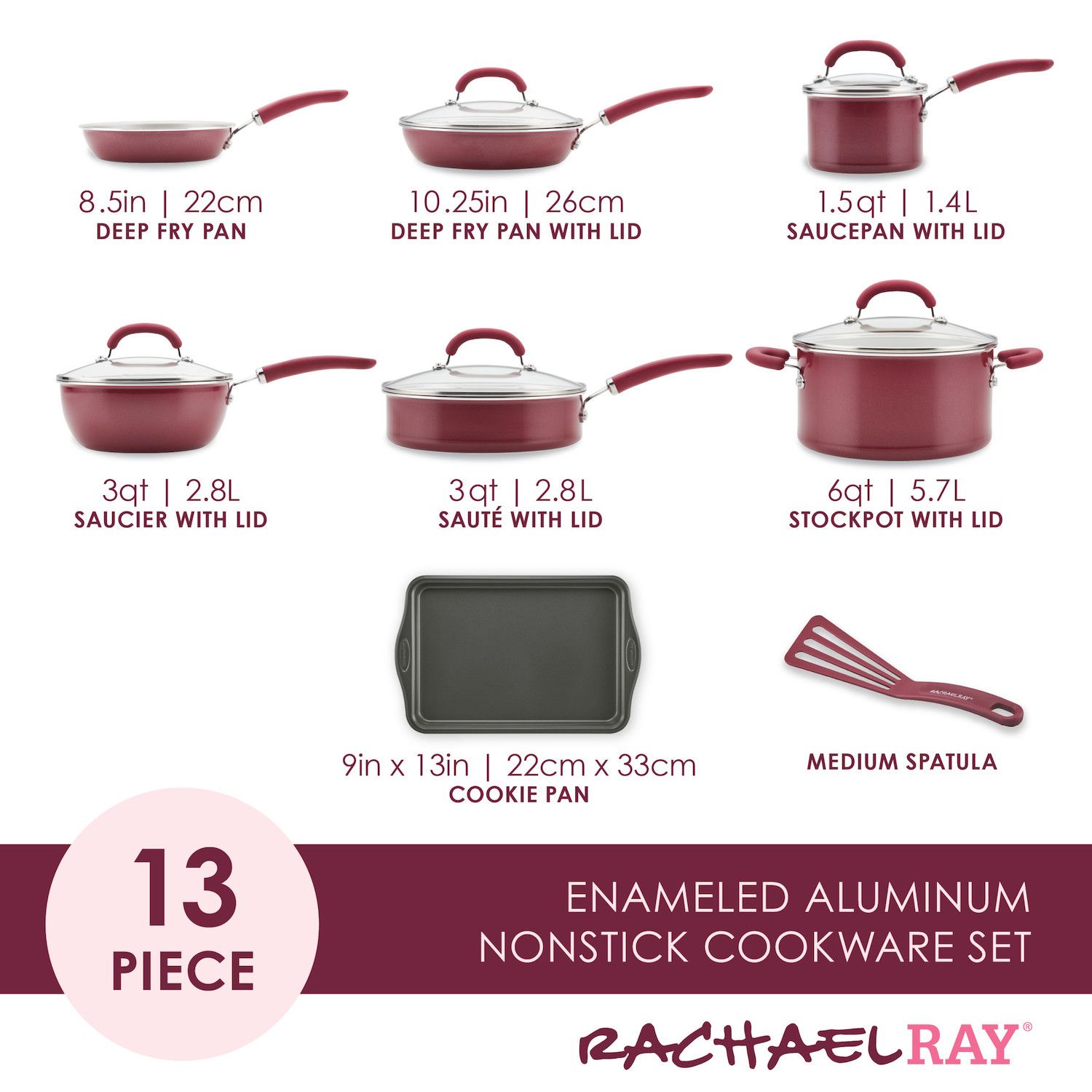 Rachael Ray® Create Delicious 13-pc. Aluminum Nonstick Cookware Set
