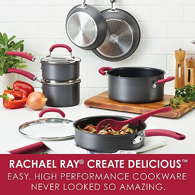 Rachael Ray Create Delicious 11-pc. Hard-Anodized Aluminum Nonstick Cookware Set