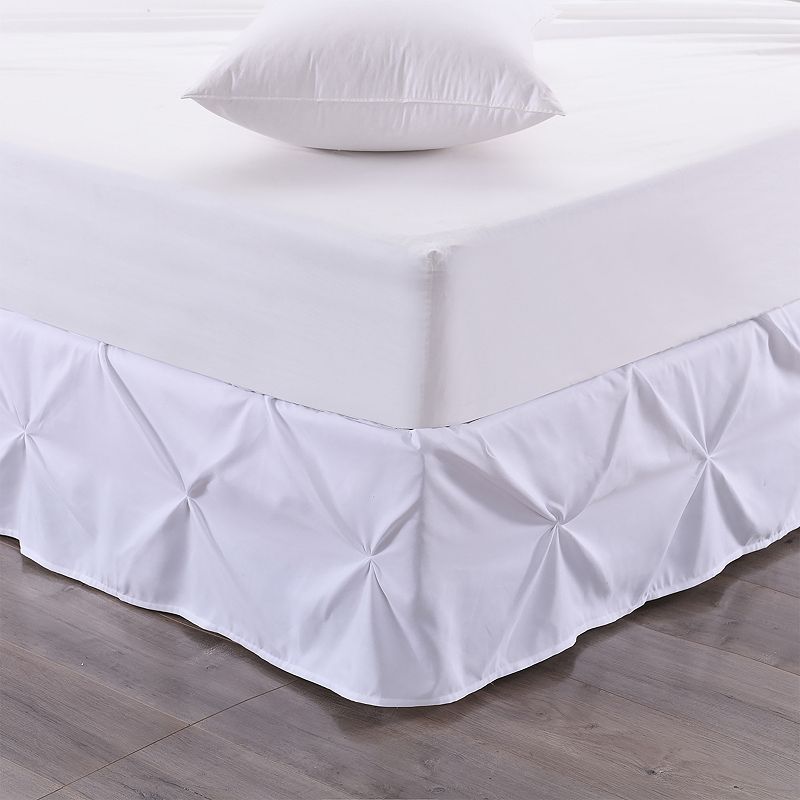 Sweet Home Hudson Pintuck Ruffle Bedskirt, White, Queen