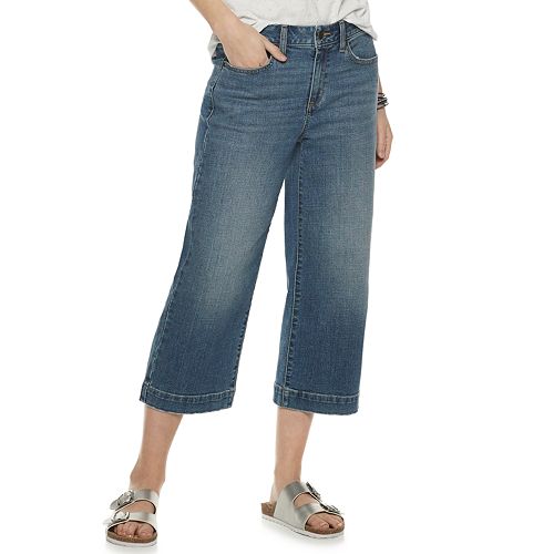 Women's SONOMA Goods for Life™ High-Waisted Wide-Leg Crop Jeans